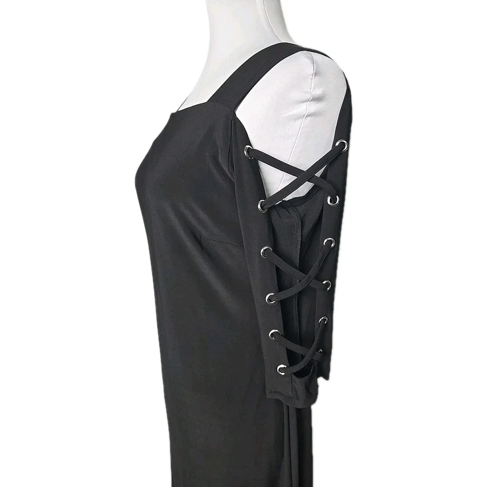 MSK Black Dress Open‎ Shoulder Sheath Size Small S Pullover